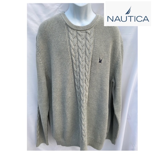 NWT Nautica size XXL crewneck cable sweater cotton